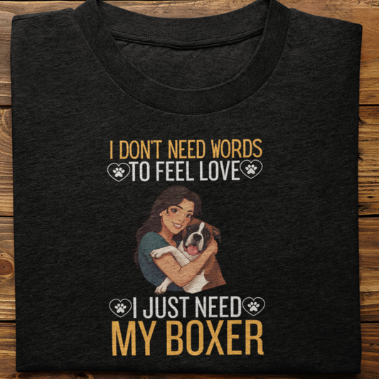Boxer : I Don't Need Words Tshirt Unisex(She)