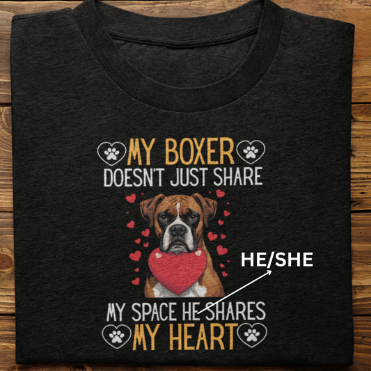 Boxer : Shares My Heart Tshirt Unisex
