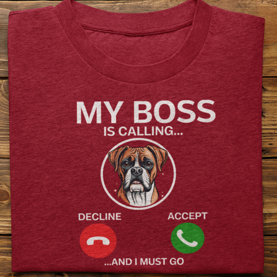 Boxer : My Boss Is Calling Tshirt Unisex