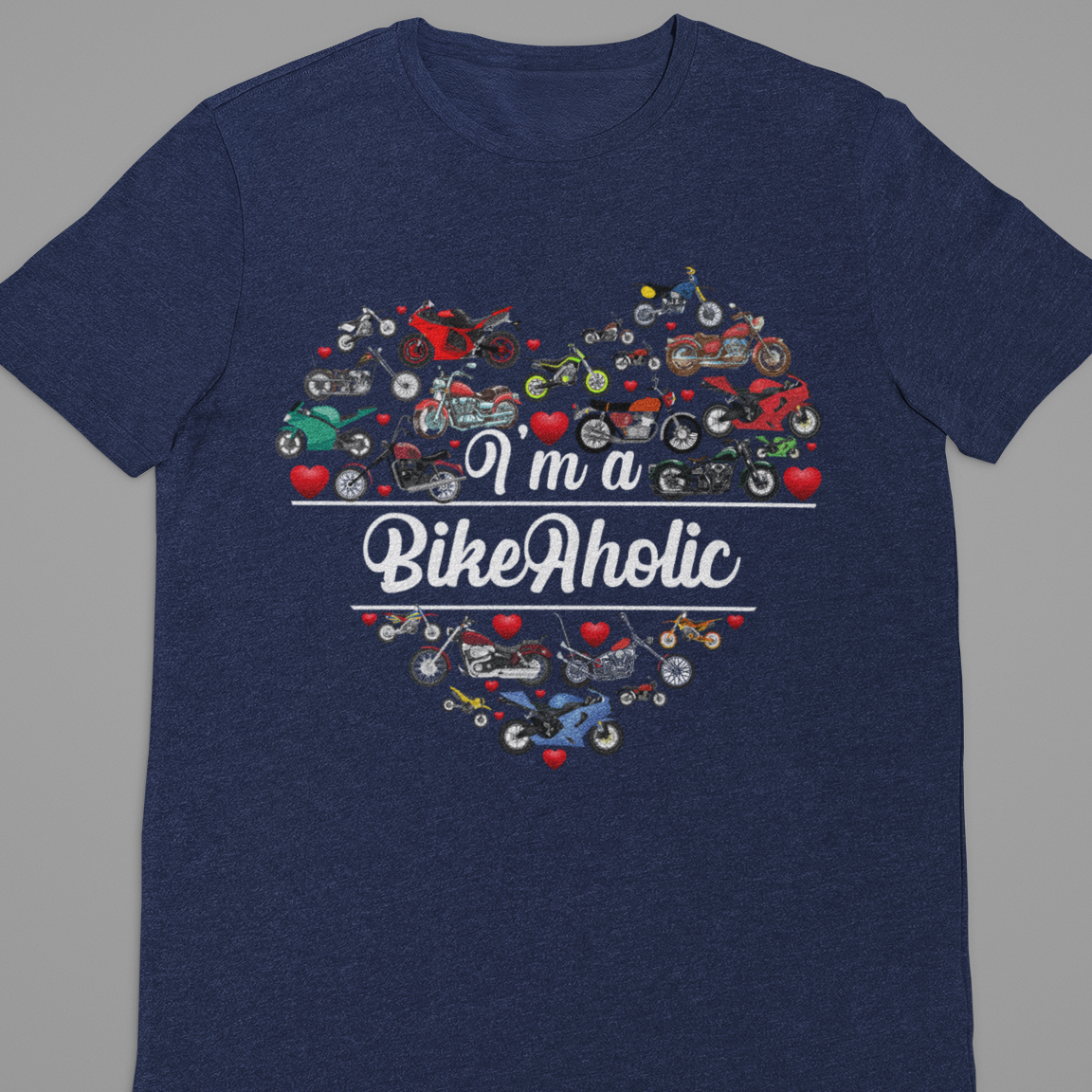Biker : I Am A Bikeaholic Black Tshirt