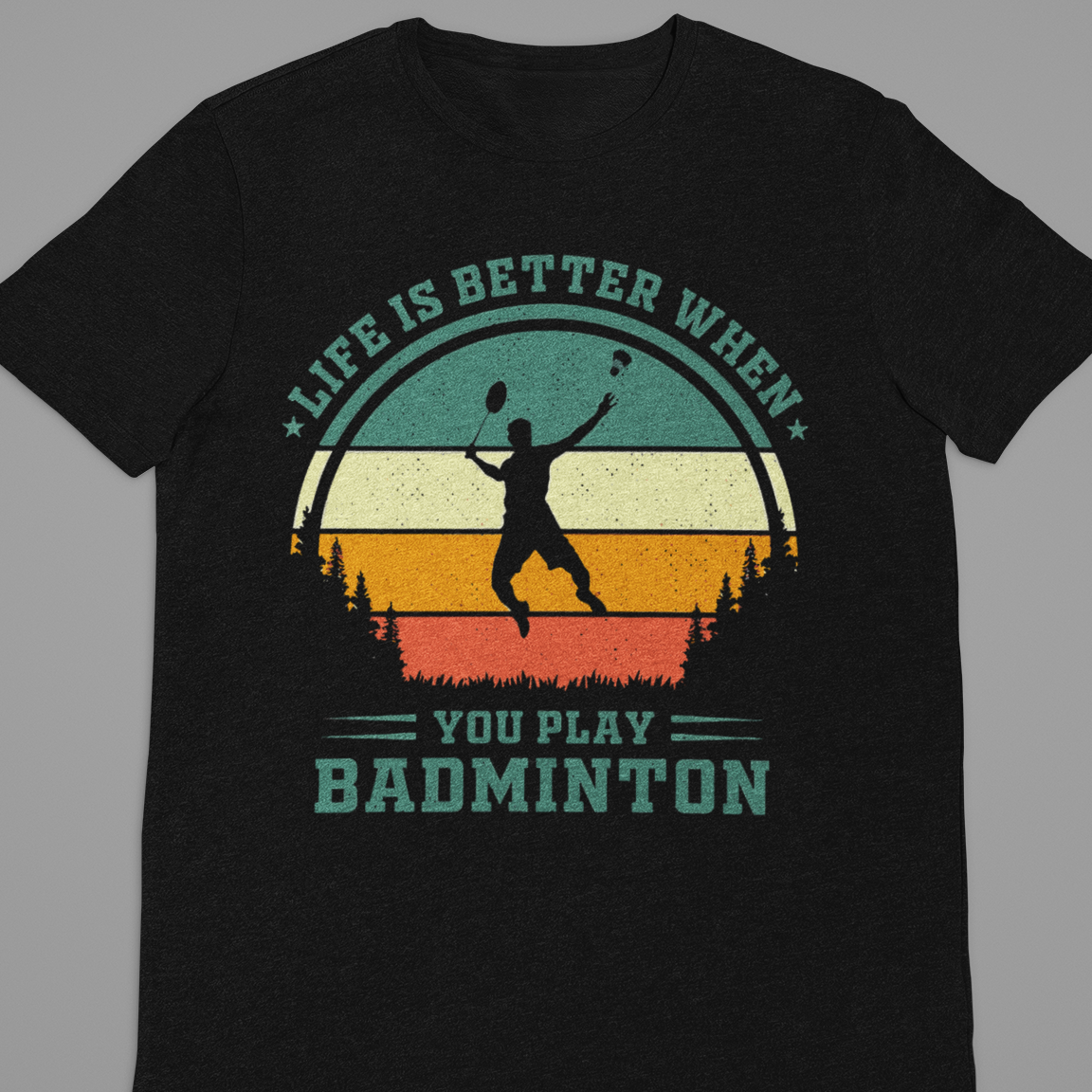 Badminton : Life Is Better Black Tshirt
