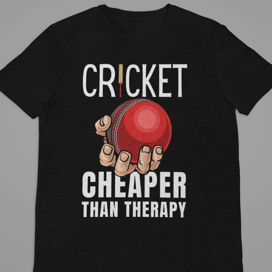 Cricket : Cricket Cheaper Than Therapy Black Thsirt