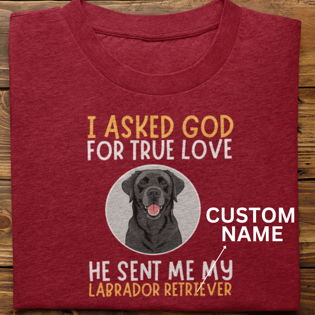 Labrador Retriever : I  Asked God Custom Tshirt Unisex (Black)