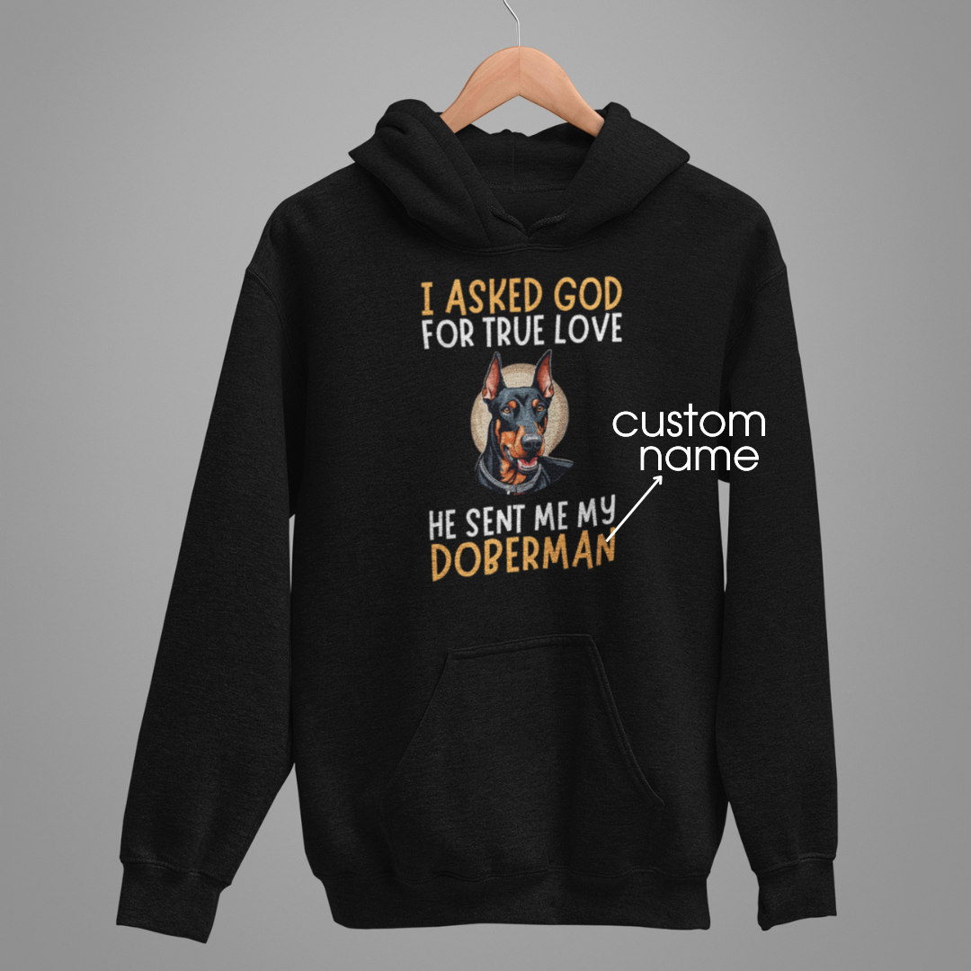 Doberman : God True Love Oversized  Hoodie Unisex