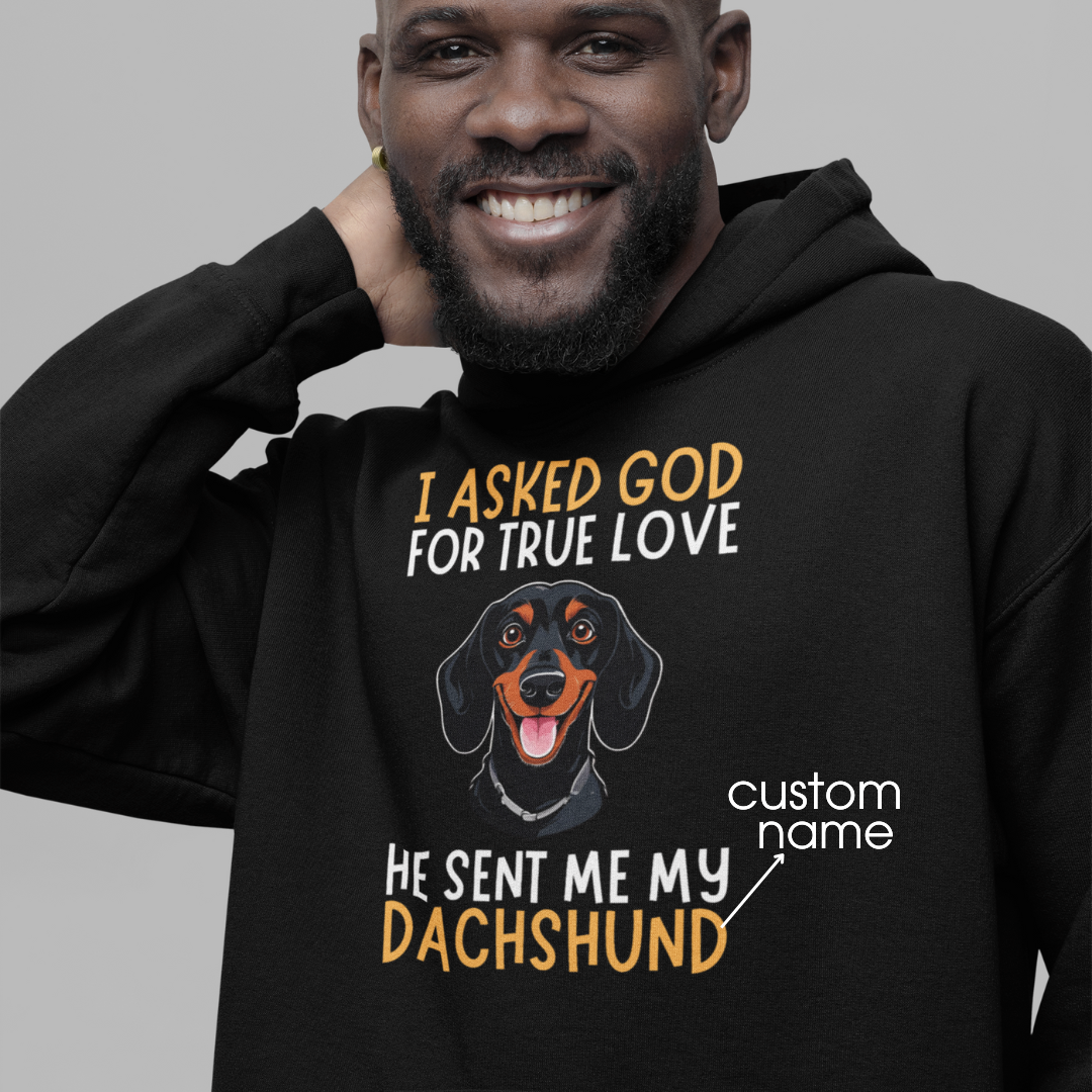 Dachshund : God True Love Oversized  Hoodie Unisex
