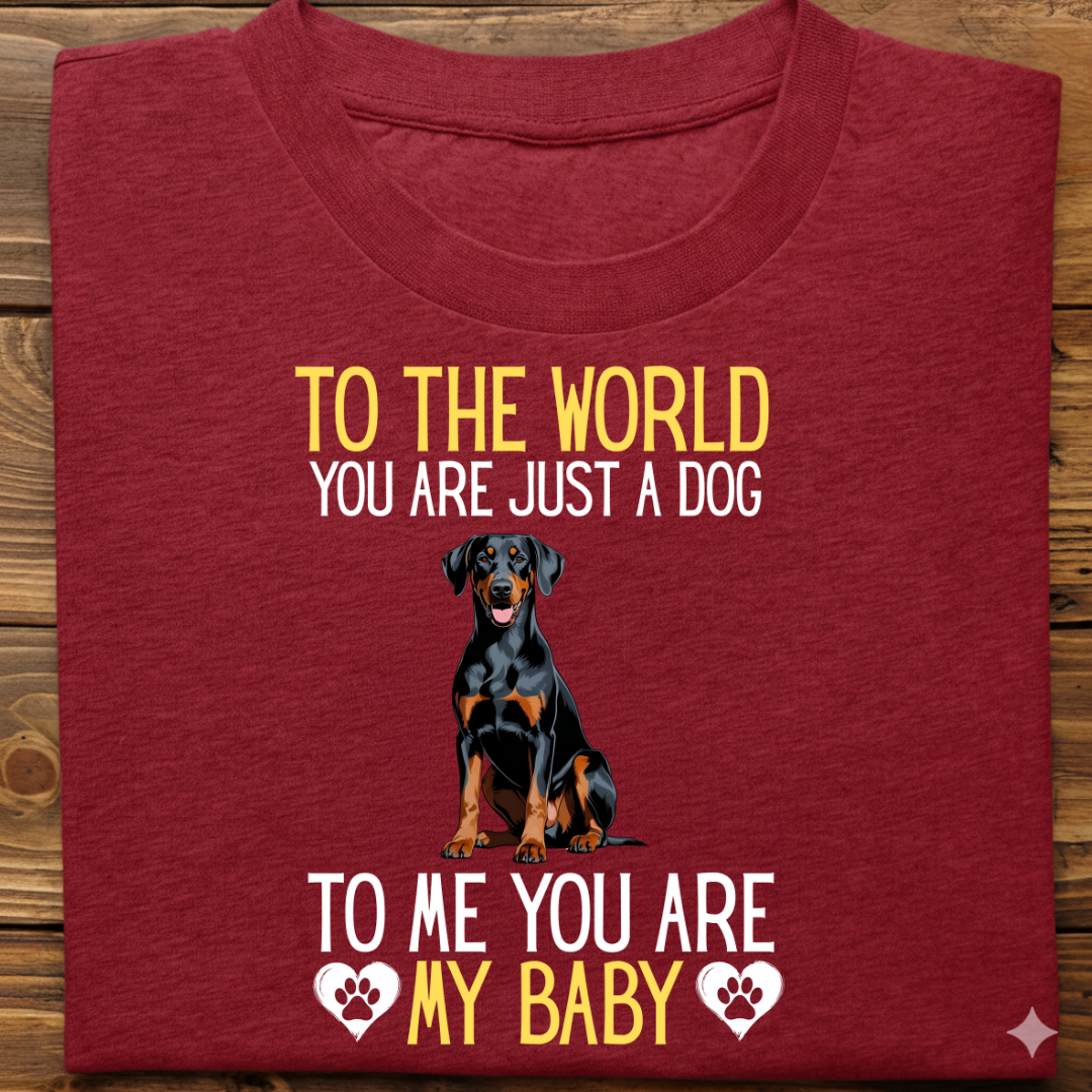 Doberman : To World Baby Tshirt Unisex