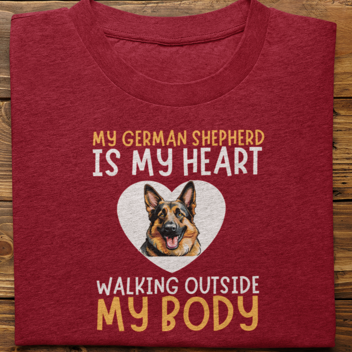 German Shepherd : My German is My Heart tshirt unisex