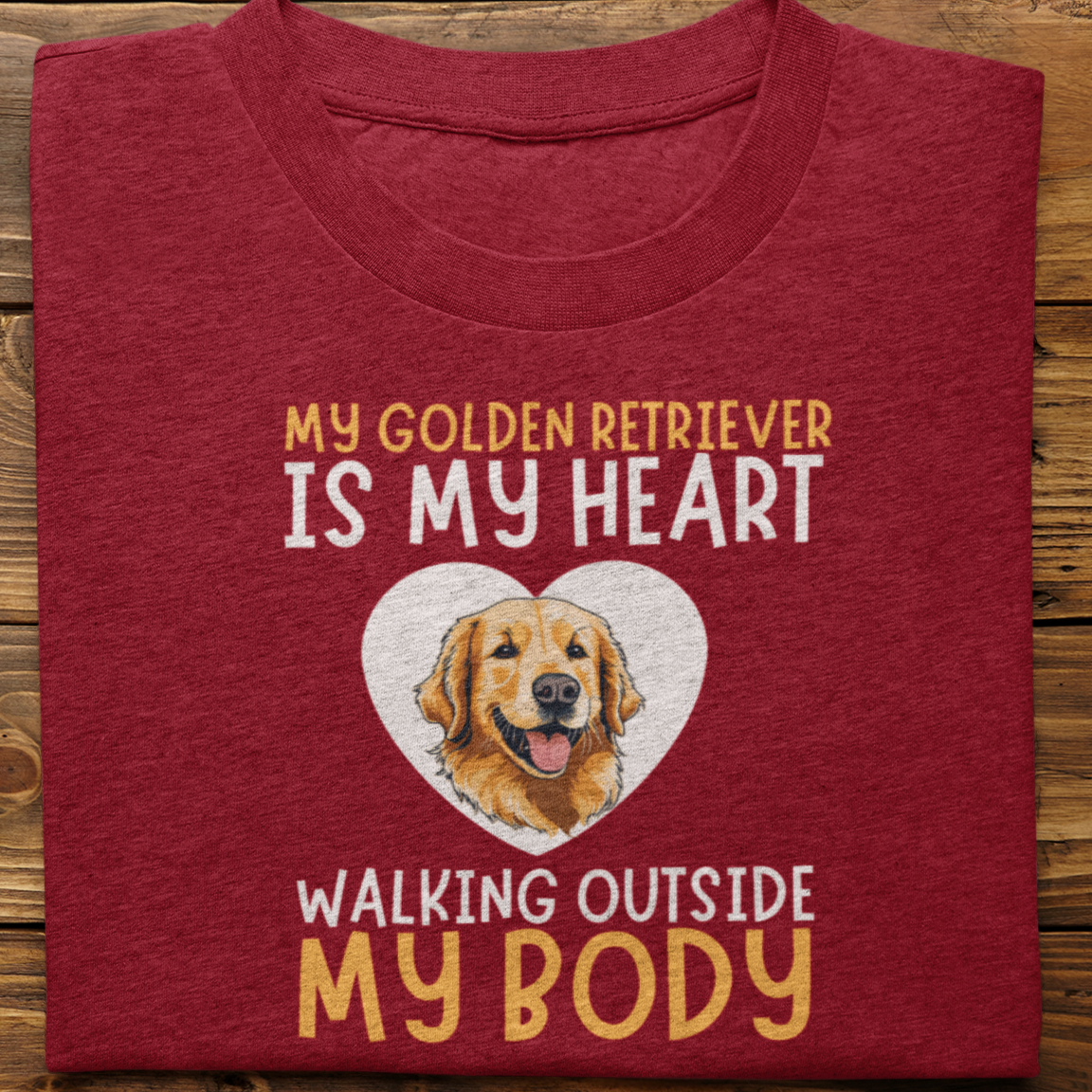 Golden Retriever : My Golden is My Heart tshirt unisex