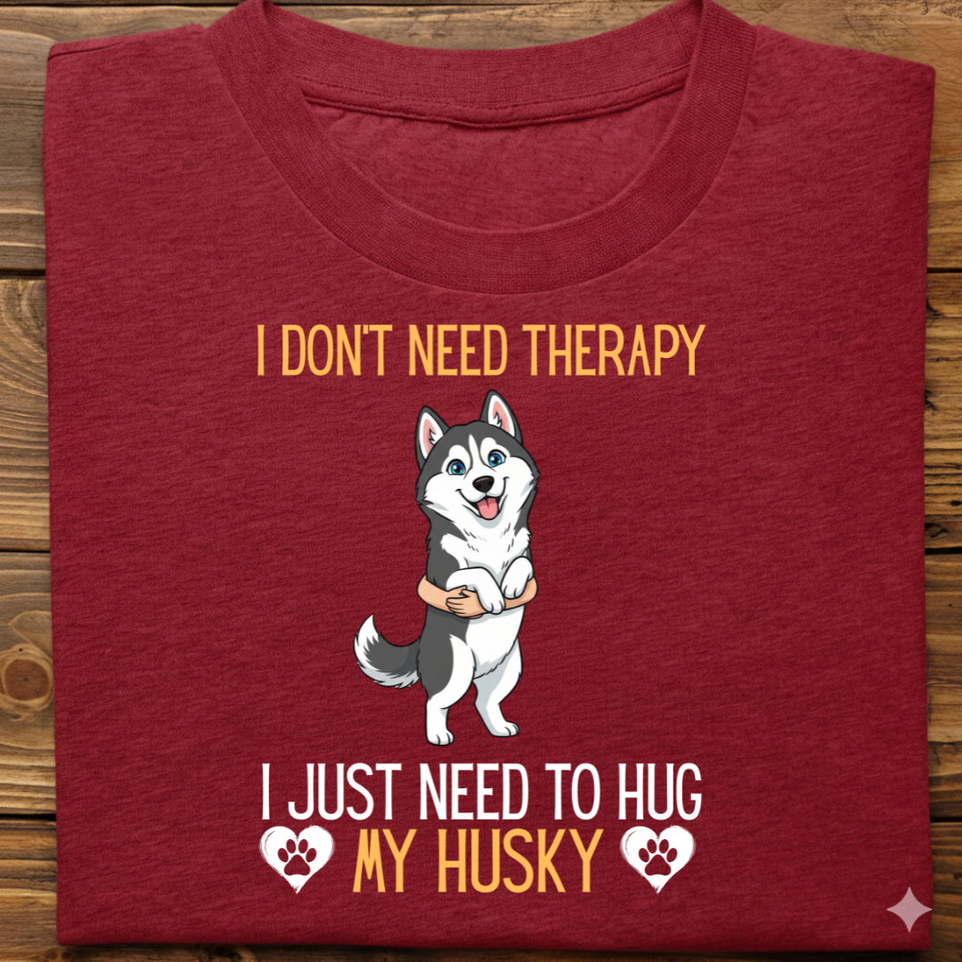 Husky : Therapy Hug Tshirt Unisex(Black)