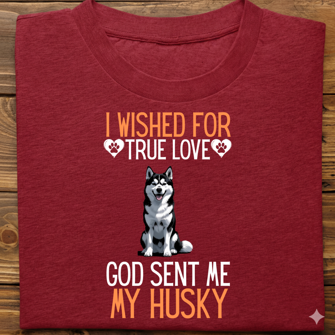 Husky : I Wished True Love Tshirt Unisex(Black)