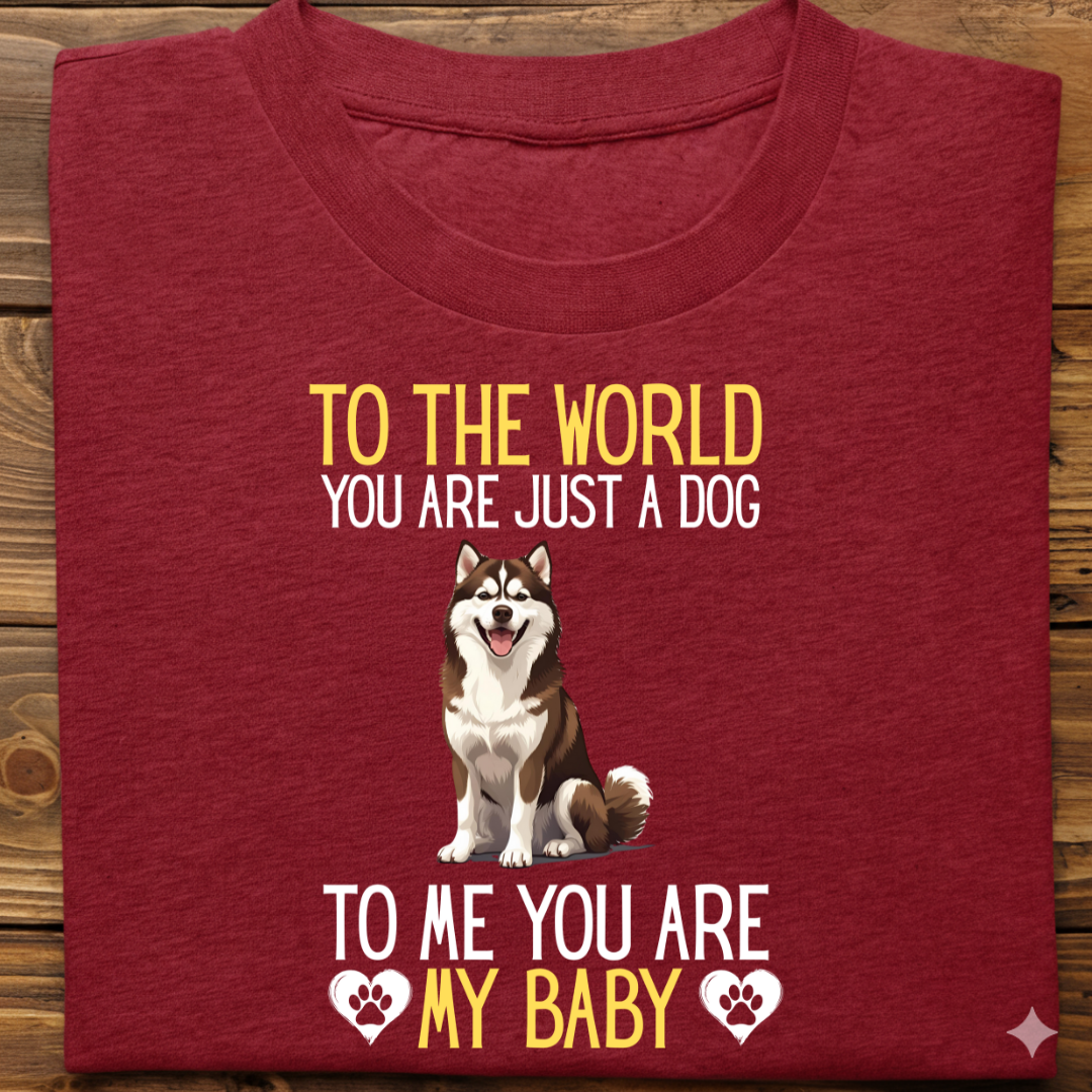 Husky : To World Baby Tshirt Unisex(Brown)