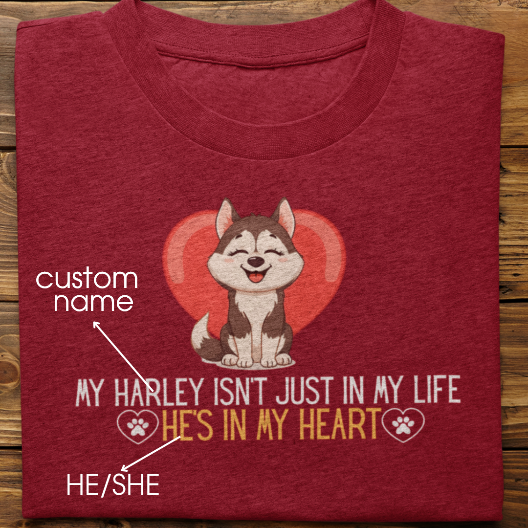 Husky : In My Heart Tshirt Unisex(Brown)