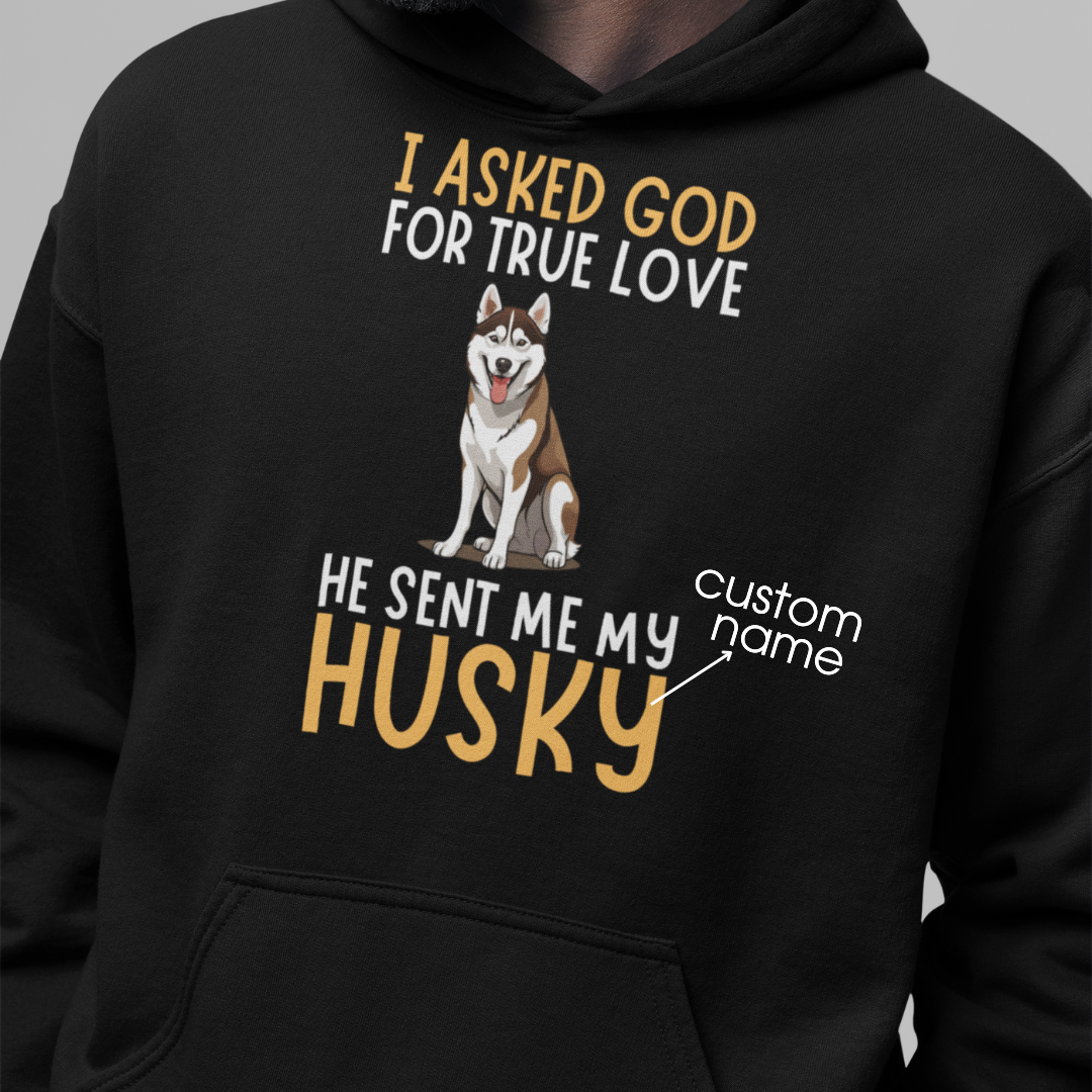 Husky : God True Love Oversized  Hoodie Unisex(Brown)