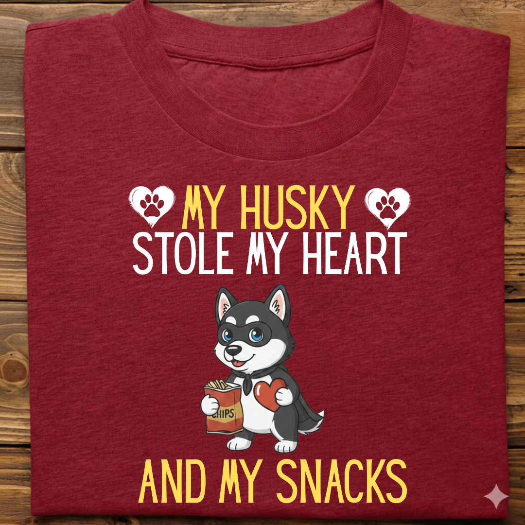 Husky : Stole My Snacks Tshirt Unisex(Black)