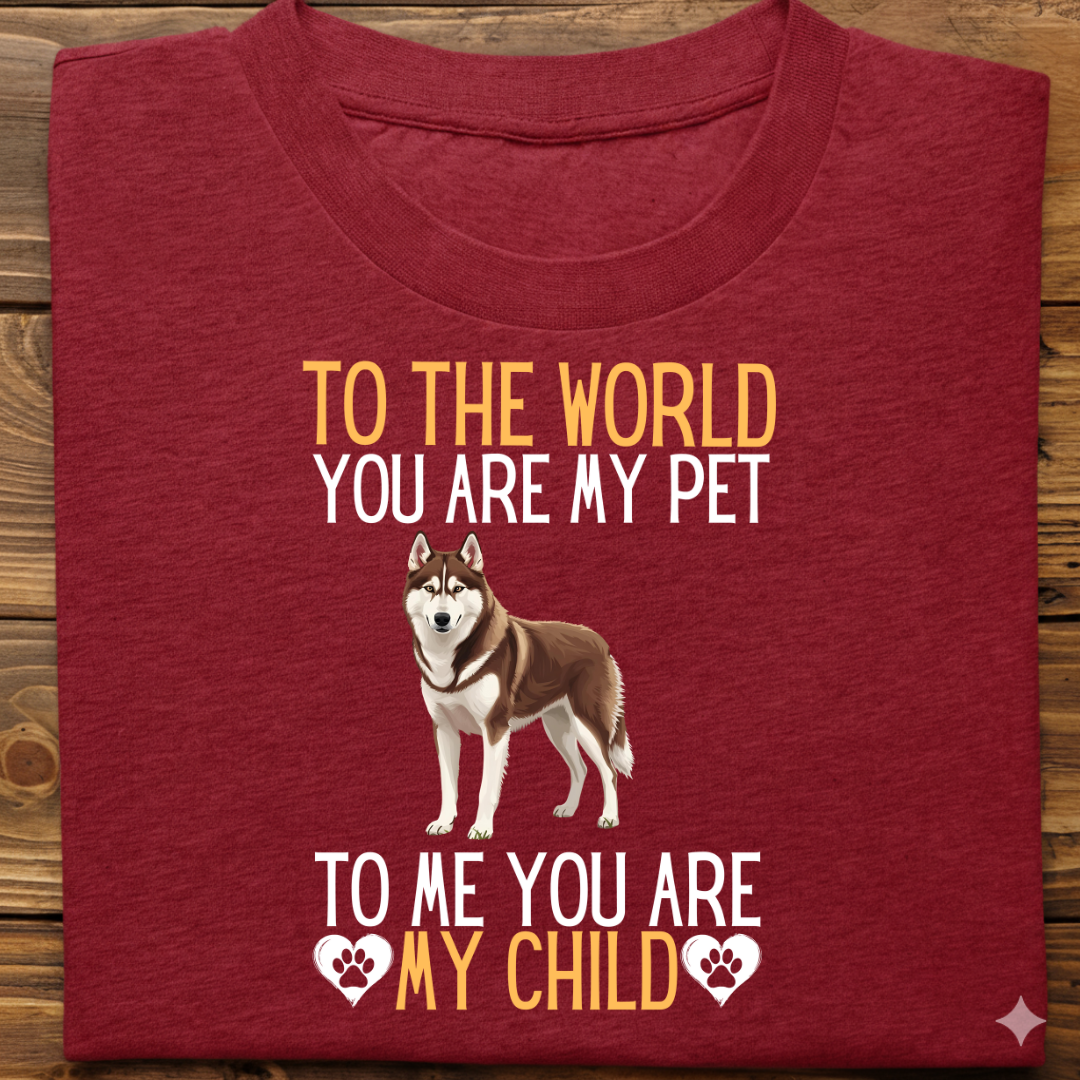 Husky : To The World Child Tshirt Unisex(Brown)