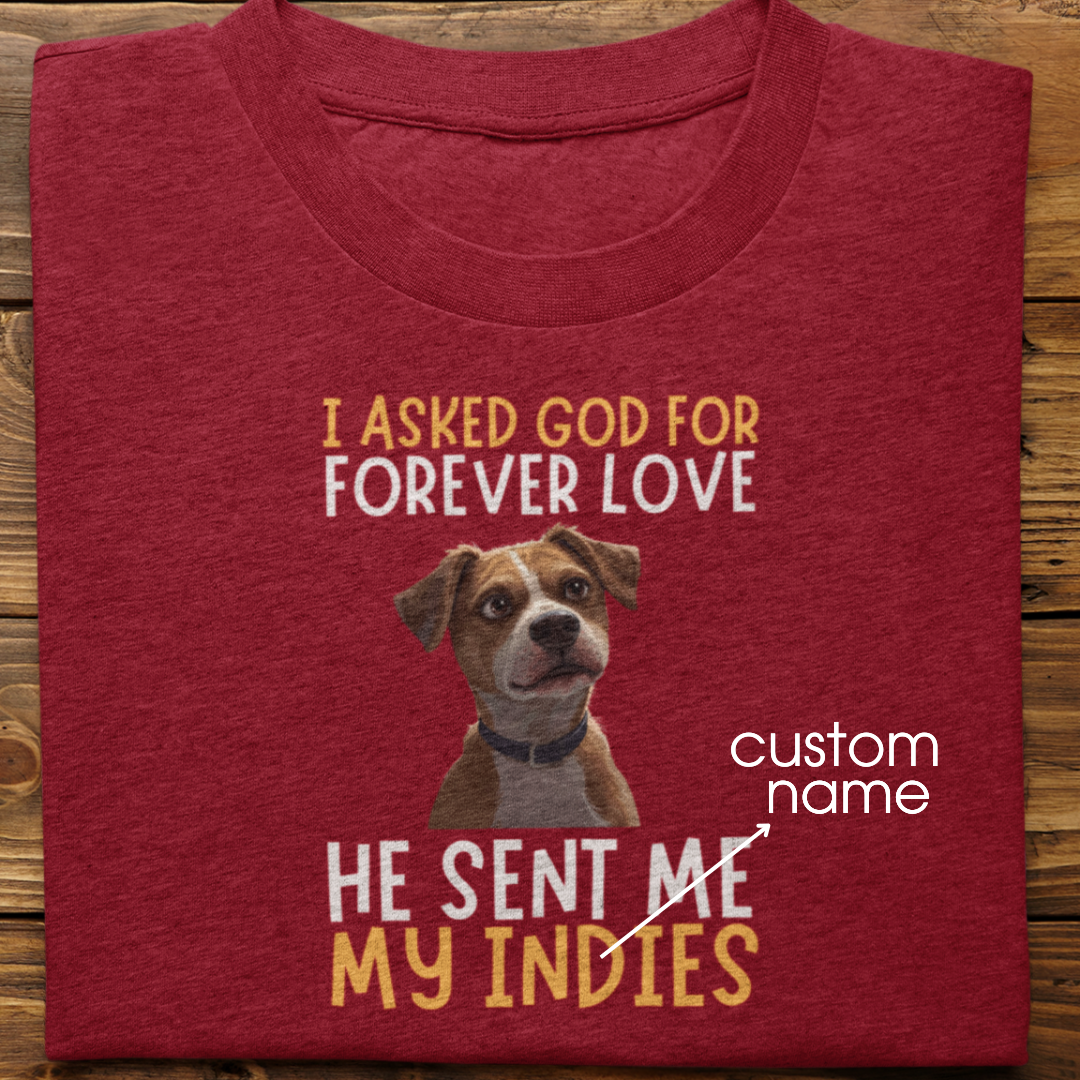 Indies : I Asked God For Forever Love Tshirt Unisex
