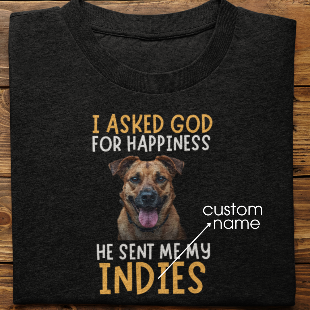 Indies : I Asked God For Happiness Tshirt Unisex