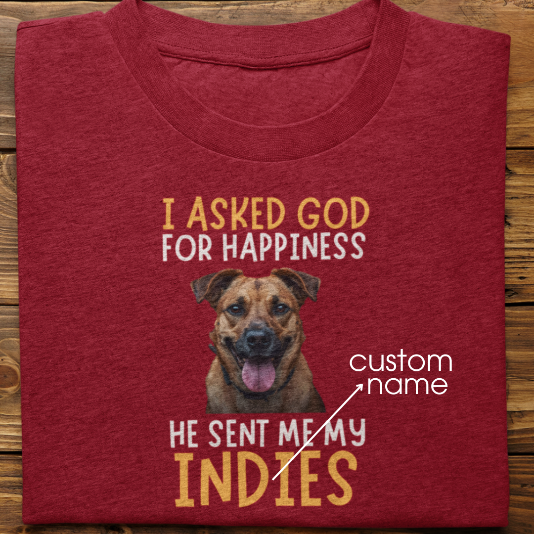 Indies : I Asked God For Happiness Tshirt Unisex