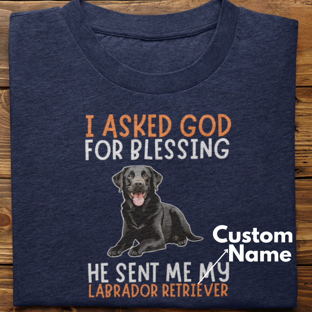 Labrador : I Asked God For Blessing Tshirt Unisex (Black-Custom)