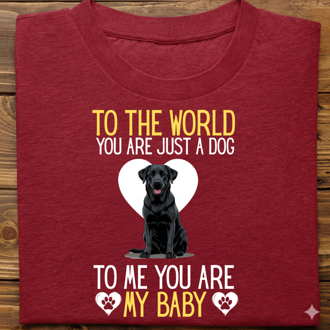 Labrador : To World Baby Tshirt Unisex(Black)