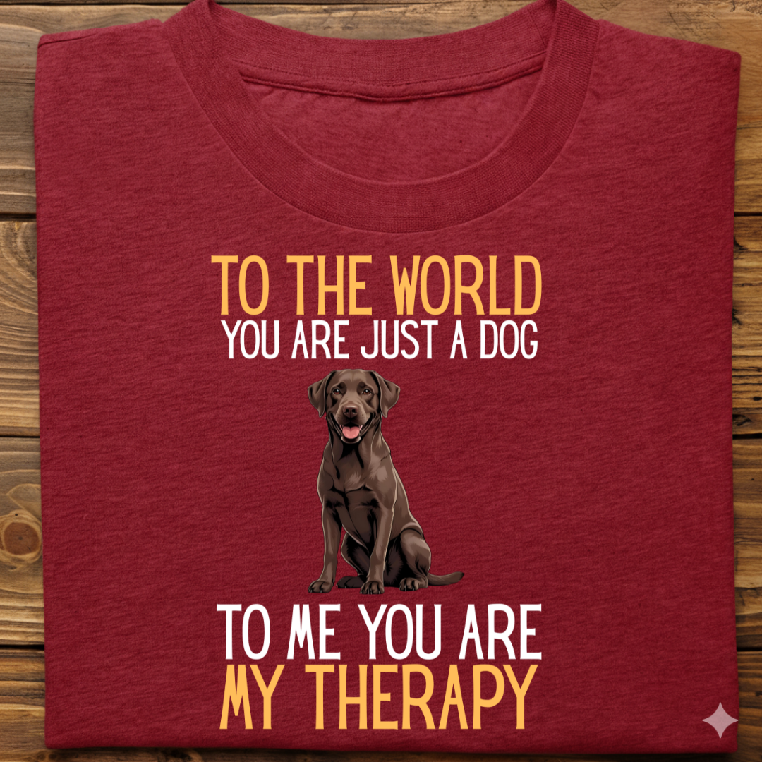 Labrador : Just a Dog World Therapy Tshirt Unisex(Brown)