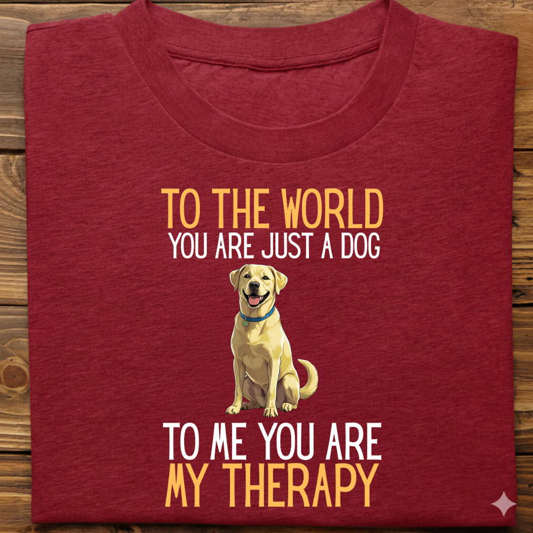Labrador : Just a Dog World Therapy Tshirt Unisex(Yellow)