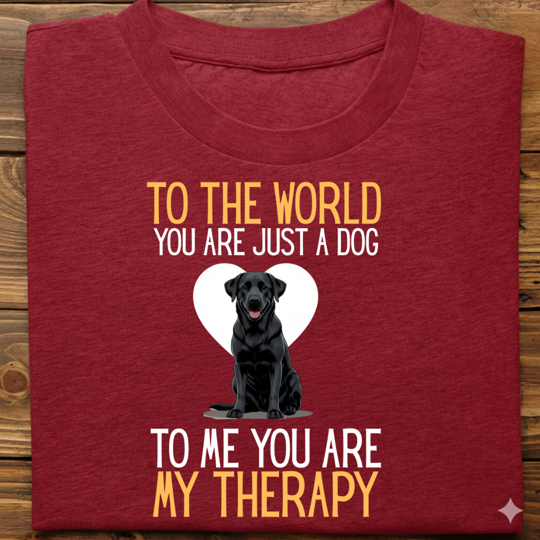 Labrador : Just a Dog World Therapy Tshirt Unisex(Black)