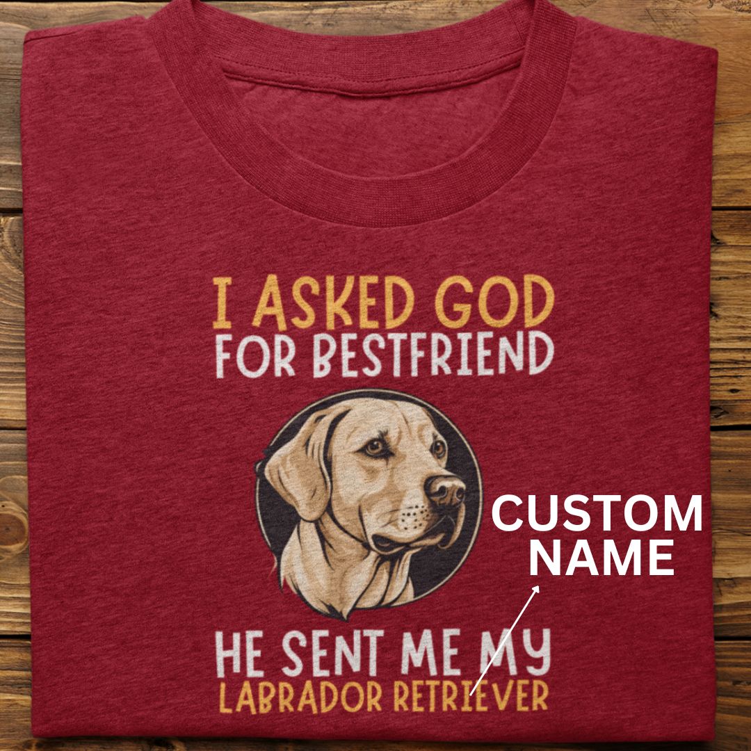 Labrador Retriever : I Asked God For Best Friend Tshirt Unisex -2 (custom)