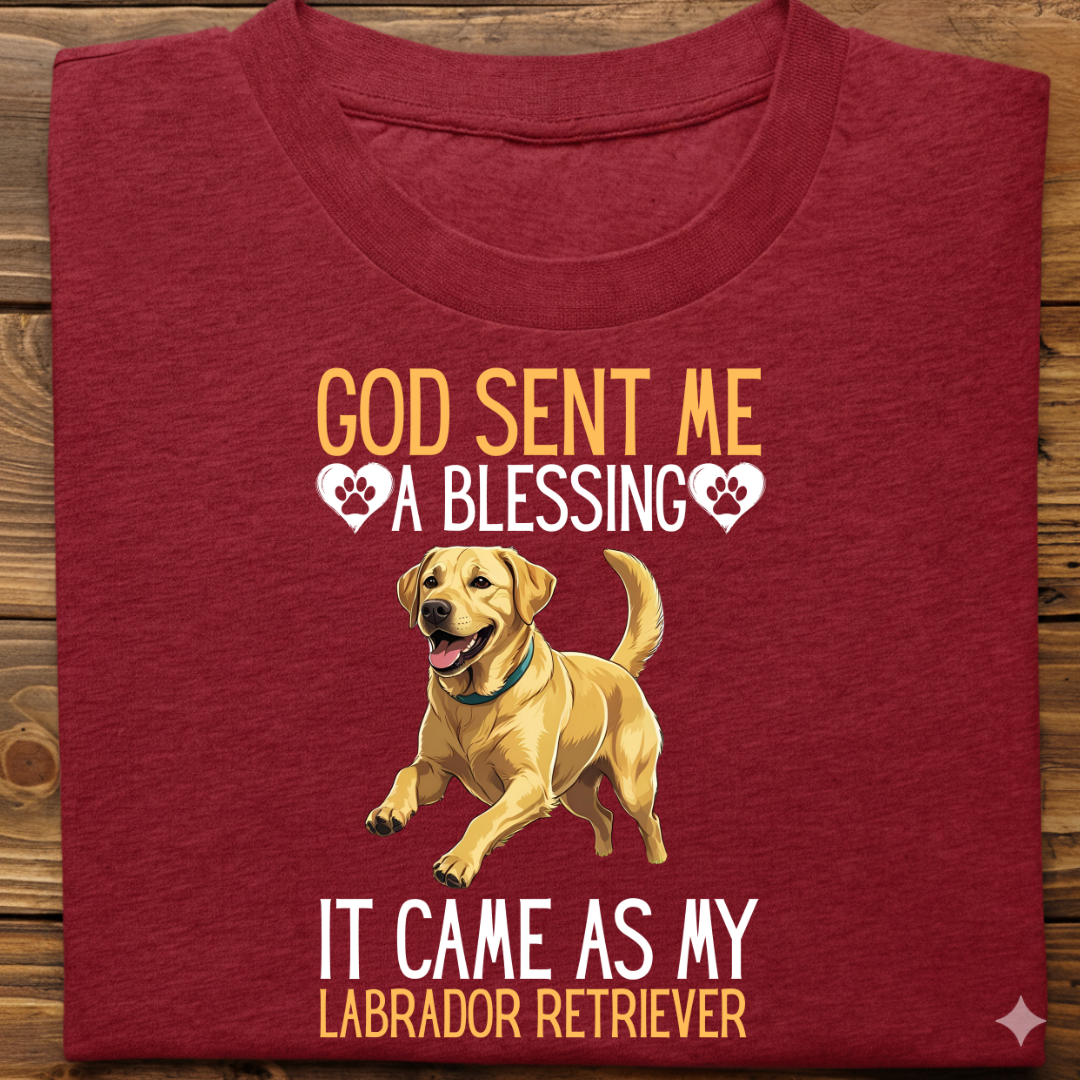 Labrador : God Sent Blessing Tshirt Unisex(Yellow)
