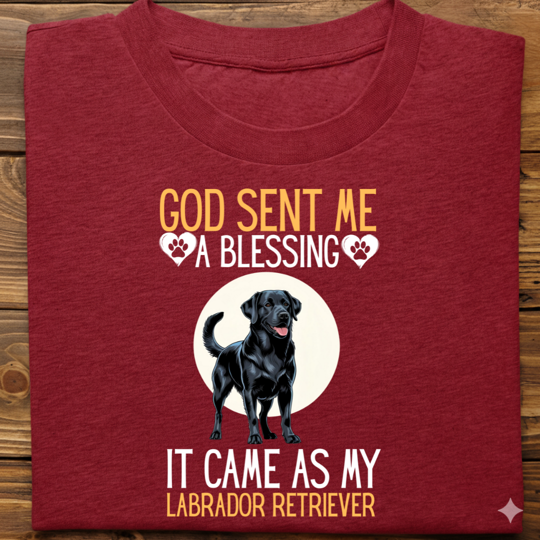 Labrador : God Sent Blessing Tshirt Unisex(Black)