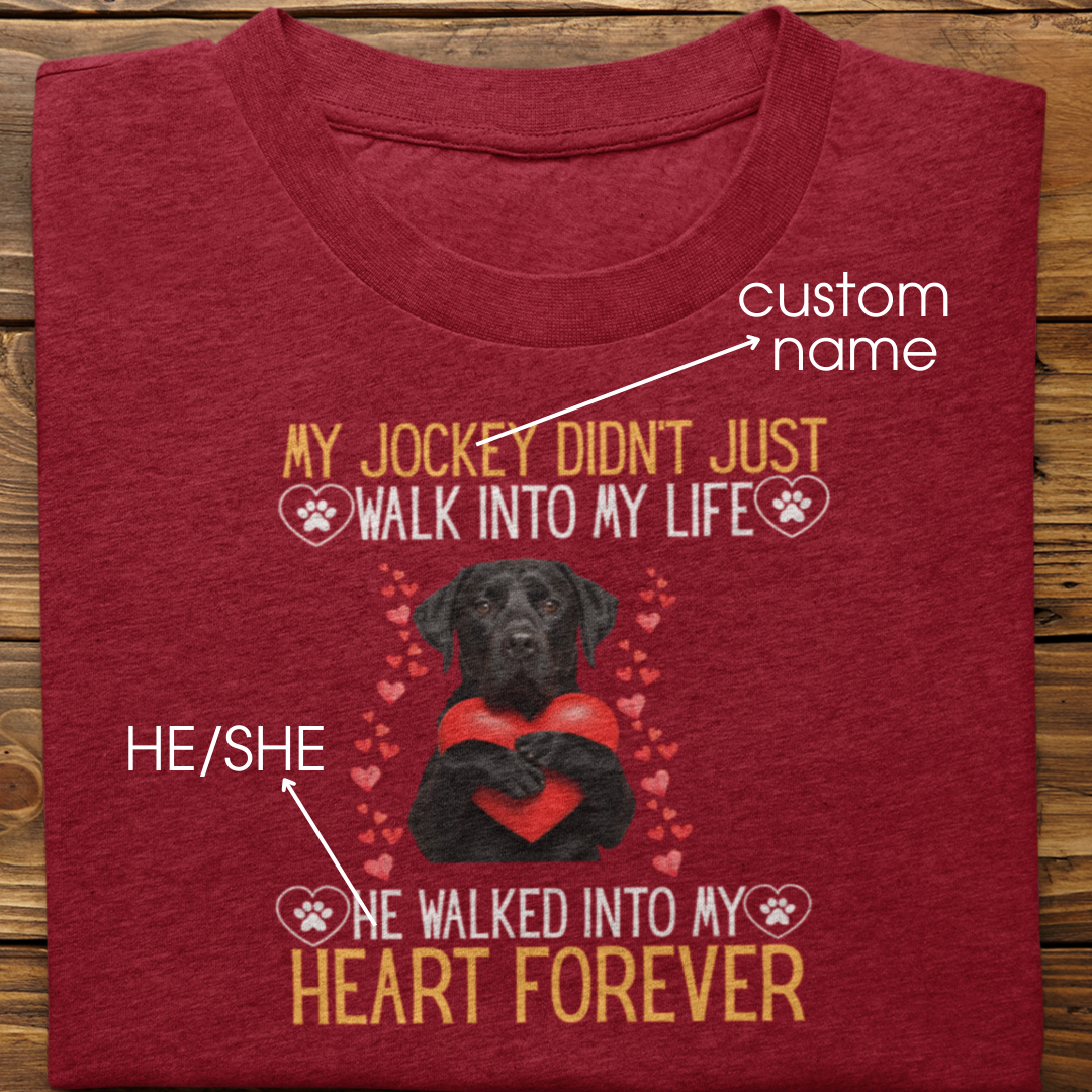 Labrador Retriever : Into My Heart Forever Tshirt Unisex (Black)