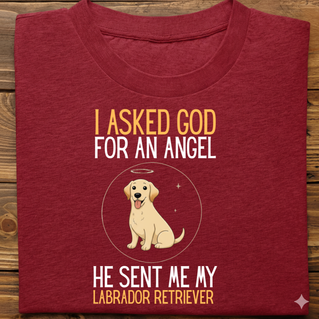 Labrador : I Asked God Angel Tshirt Unisex(Yellow)