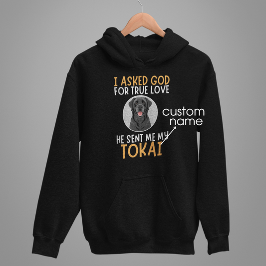 Labrador Retriever : God True Love Oversized  Hoodie Unisex (Black)