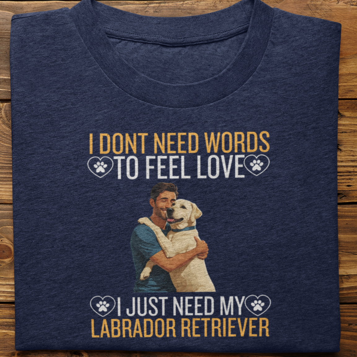 Labrador Retriever : I Don't Need Words Tshirt Unisex(White-He)