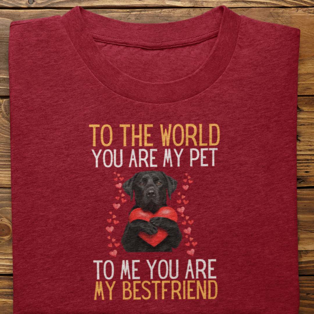 Labrador Retriever : To The World Bestfriend Tshirt Unisex(Black)
