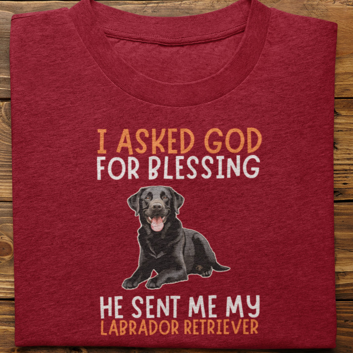 Labrador : I Asked God For Blessing Tshirt Unisex (Black)