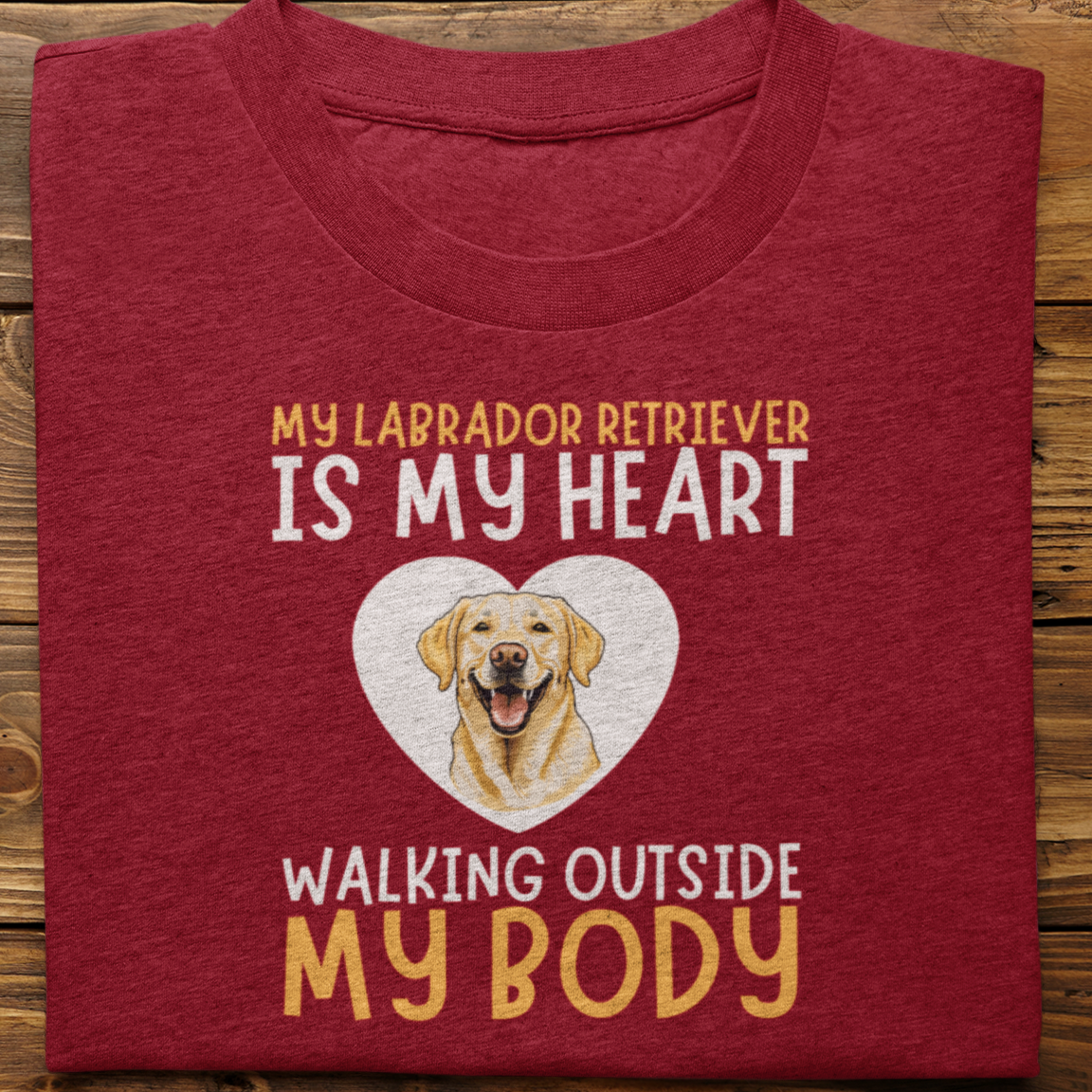 Labrador : My Labrador is My Heart tshirt unisex(Yellow)