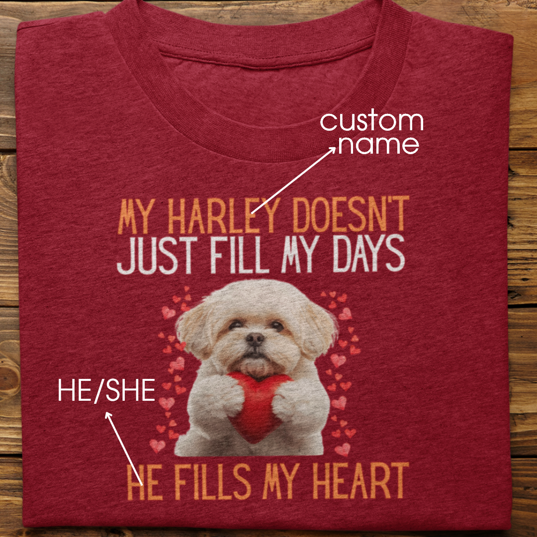 Lhasa Apso : He Fills My Heart Tshirt Unisex