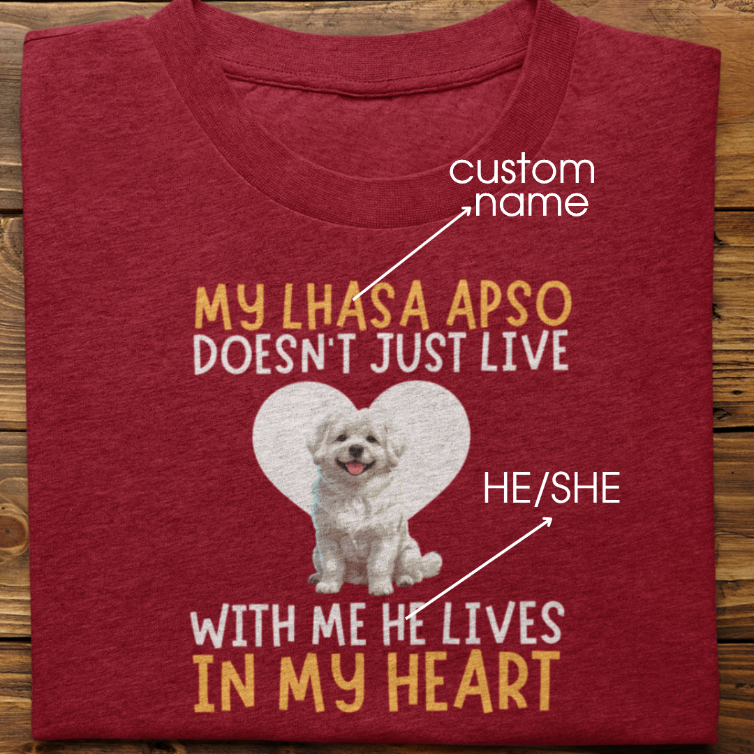 Lhasa Paso : My Lhasa Apso Doesn't Just Live Tshirt Unisex