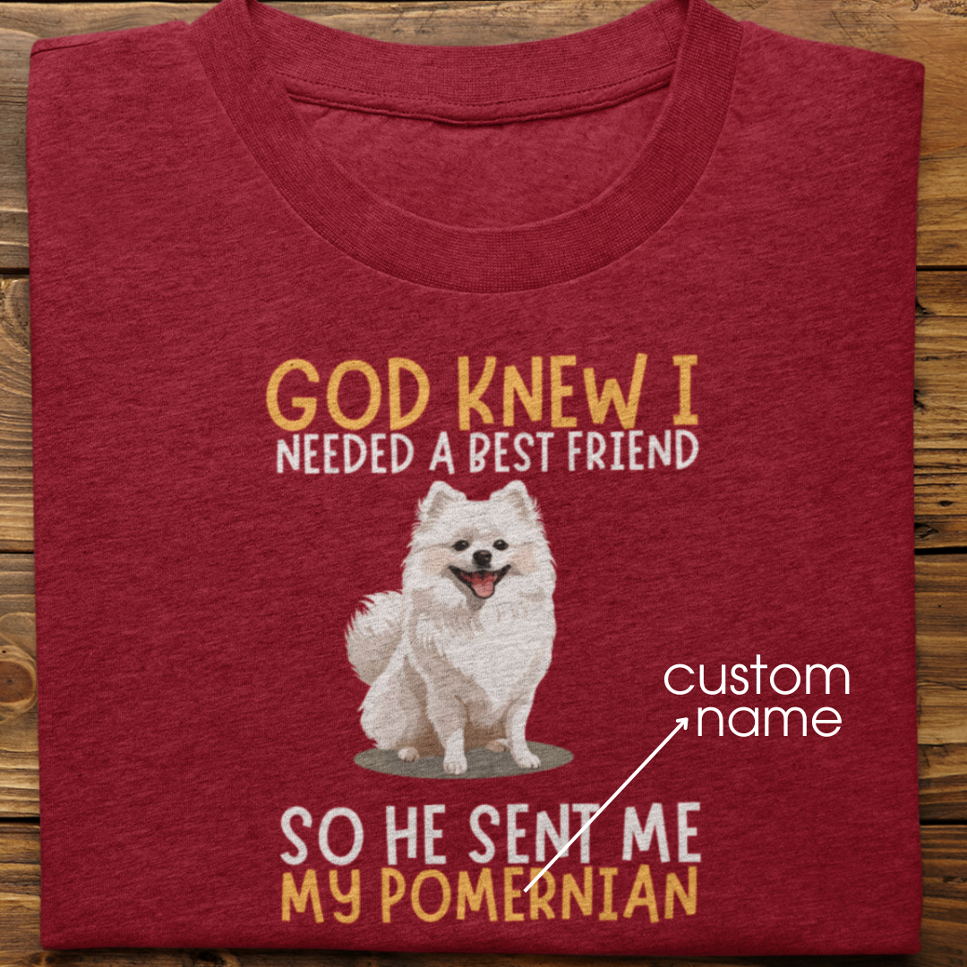 Pomernian : God Knew I Needed Best Friend Tshirt Unisex