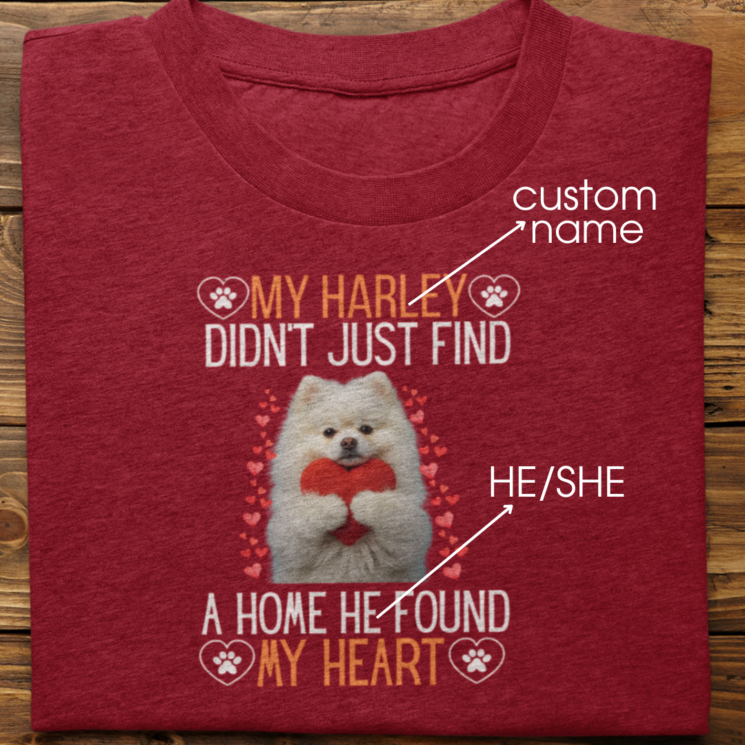 Pomeranian : He Found My Heart Tshirt Unisex