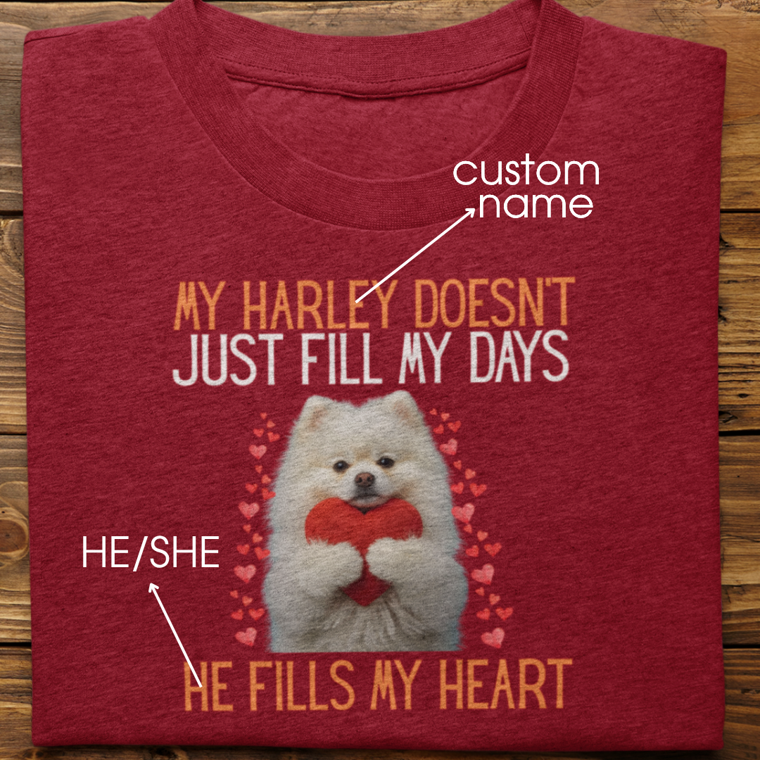 Pomeranian : He Fills My Heart Tshirt Unisex