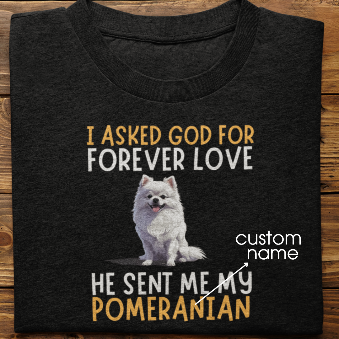 Pomernian : I asked God for Forever love Tshirt Unisex