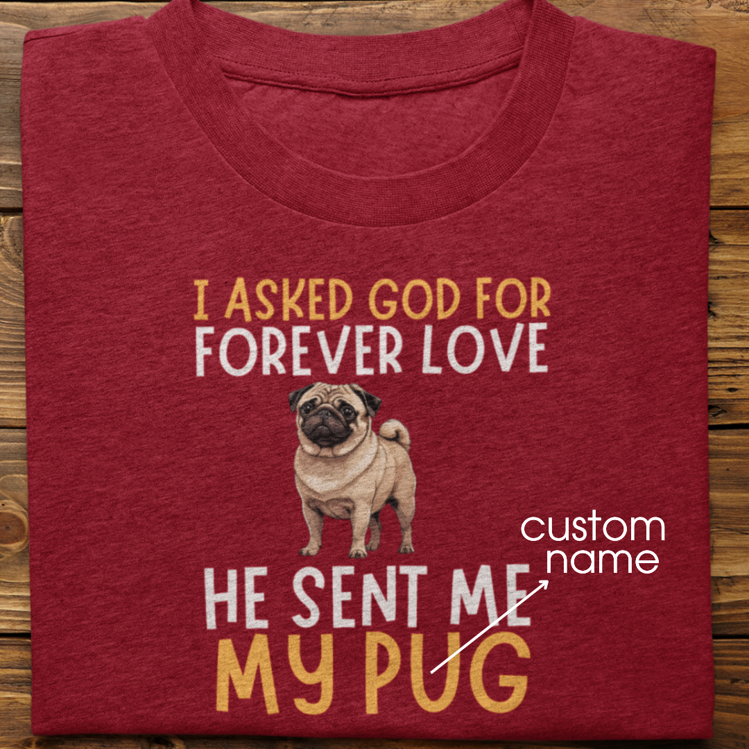 Pug : I asked God for Forever love Tshirt Unisex