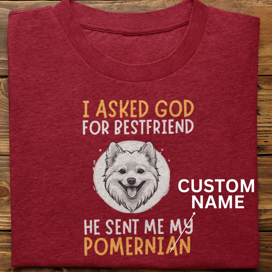 Pomernian : I Asked God For Best Friend Tshirt Unisex (Custom)