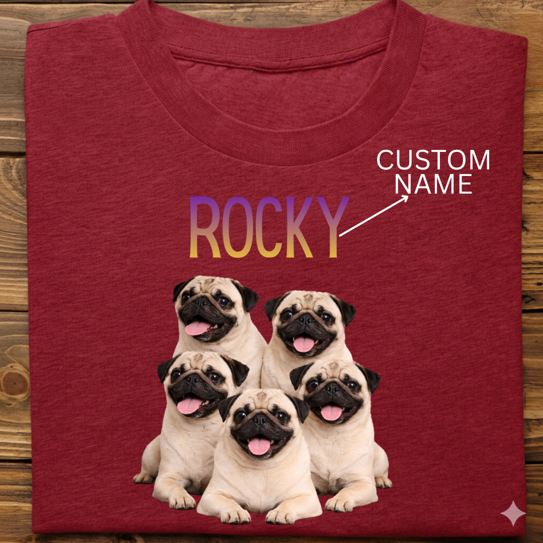 Pug : ilustration Tshirt Unisex