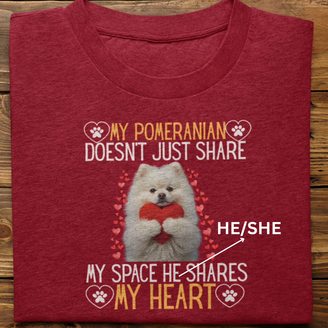 Pomeranian : Shares My Heart Tshirt Unisex