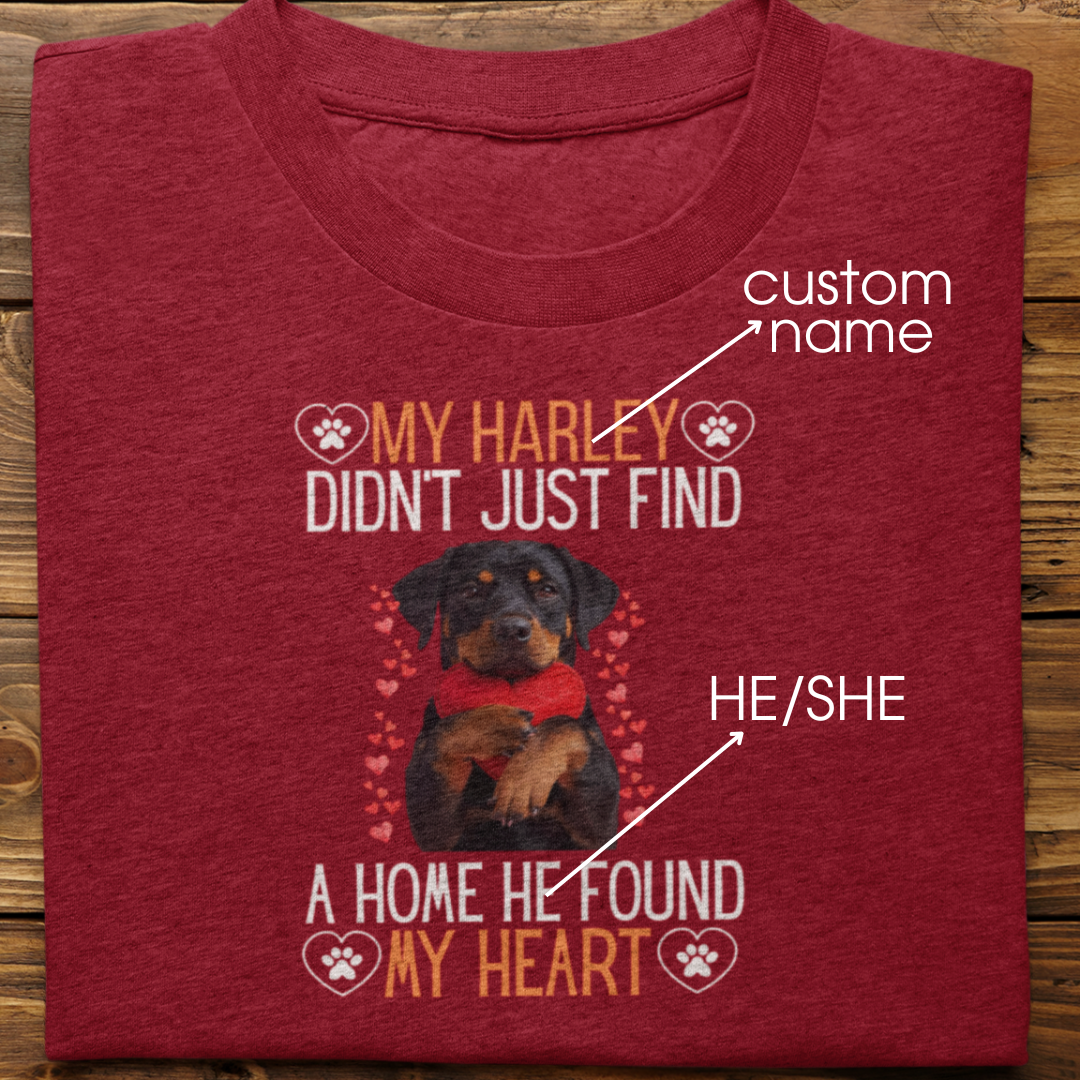 Rottweiler : He Found My Heart Tshirt Unisex