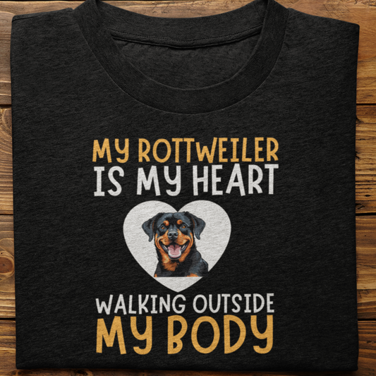 Rottweiler : My Rottweiler is My Heart tshirt unisex