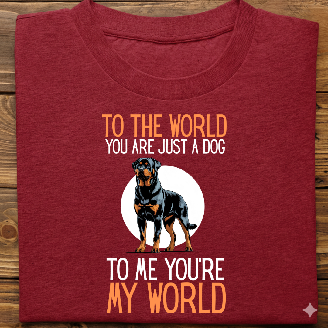 Rottweiler : Just A Dog world Tshirt Unisex